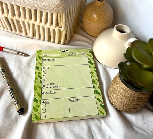 Green Leaves Daily Notepad